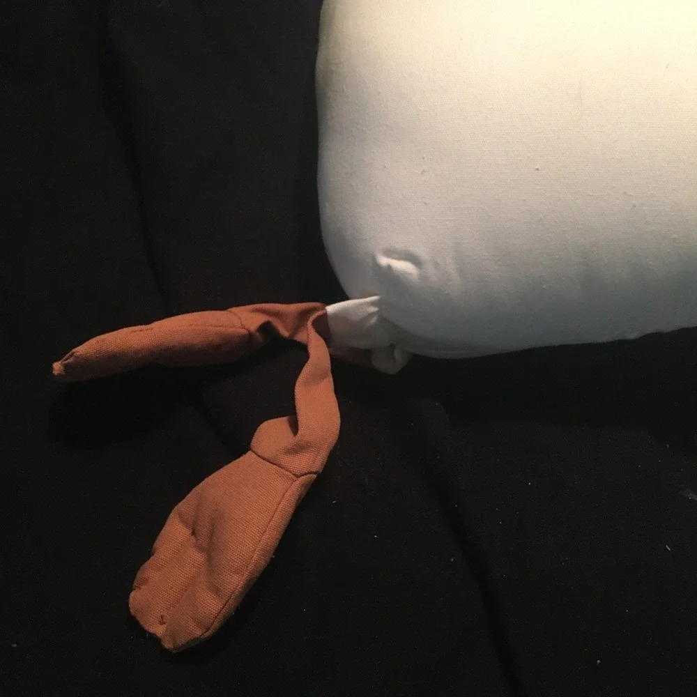 Large Primitive Style Swan Goose White Muslin Fabric Plush Decor Shelf Sitter